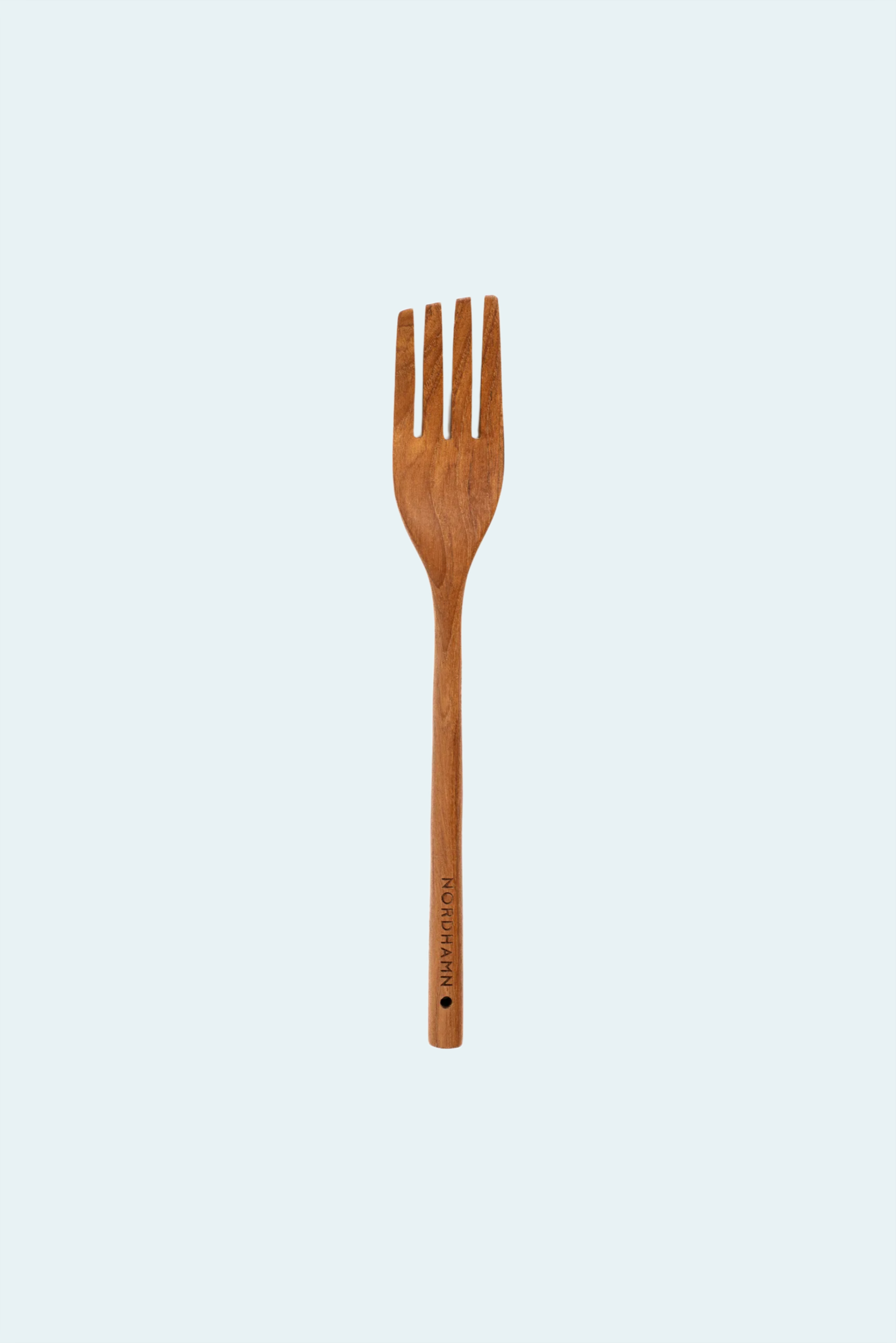 Gaffel, 31 cm, i teak mot ljus bakgrund
