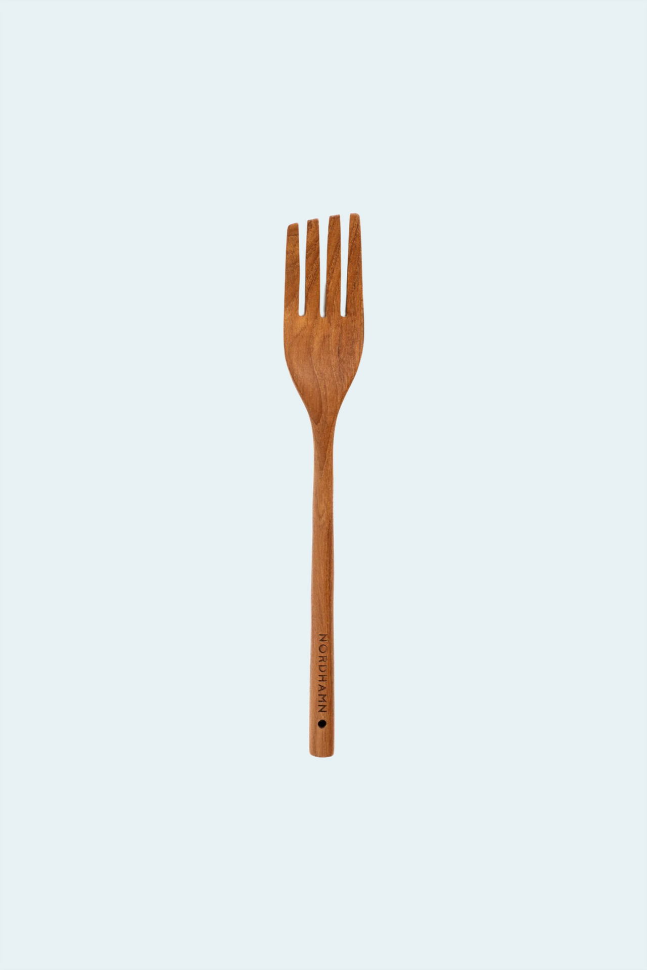 Gaffel, 31 cm, i teak mot ljus bakgrund