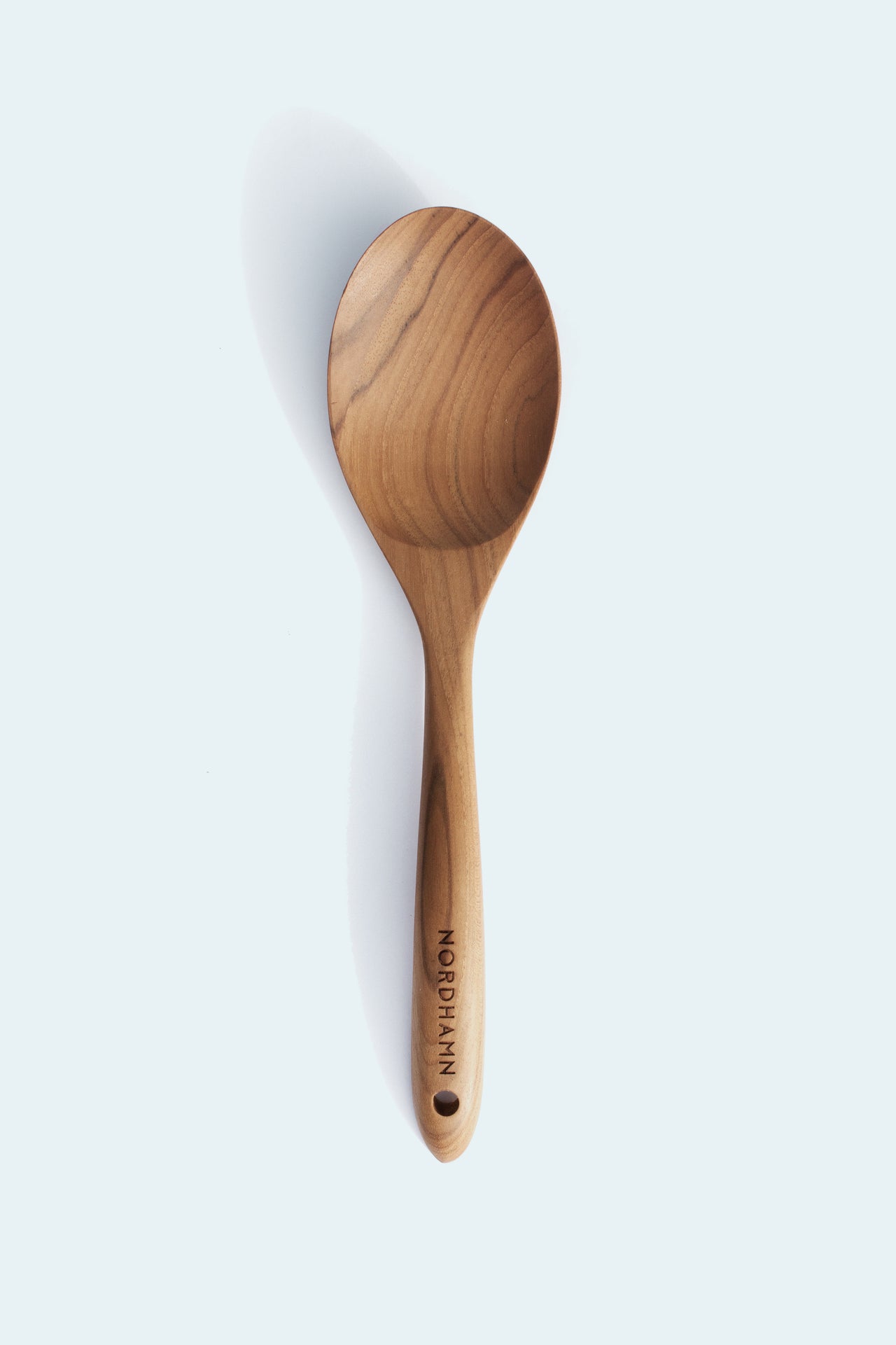 Grytslev, 30 cm, i teak mot ljus bakgrund